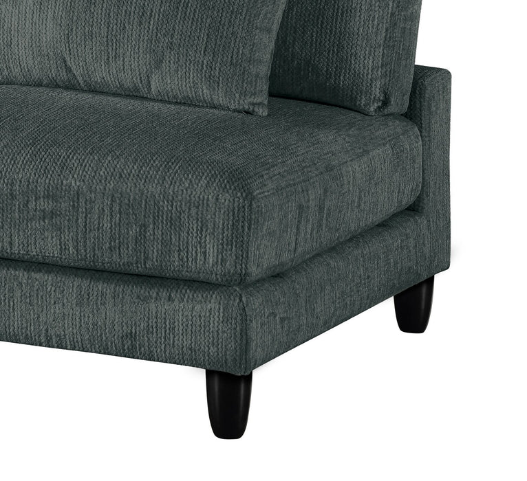 Lounge 5-Piece Chenille Modular Sectional with Ottoman – Grey 
