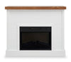 Mehgan 43.8\" Modern Electric Fireplace - White & Brown Two Tone