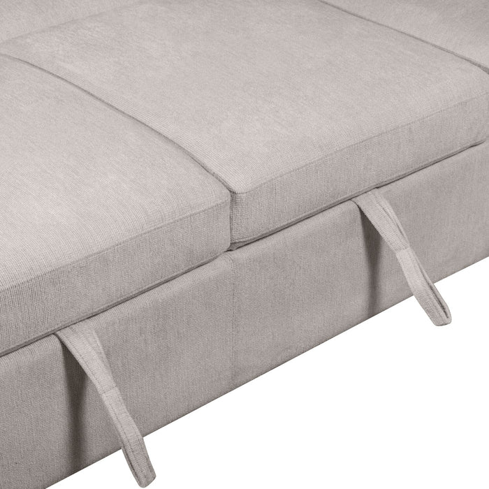 Envy 2-Piece Left-Facing Chenille Fabric Sleeper Sectional with Storage Chaise - Fog Grey