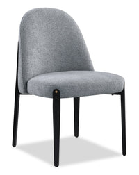 Kort & Co. Capri Dining Chair with Linen-Look Fabric, Metal - Grey 