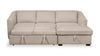 Envy 2-Piece Right-Facing Chenille Fabric Sleeper Sectional with Storage Chaise - Almond Beige
