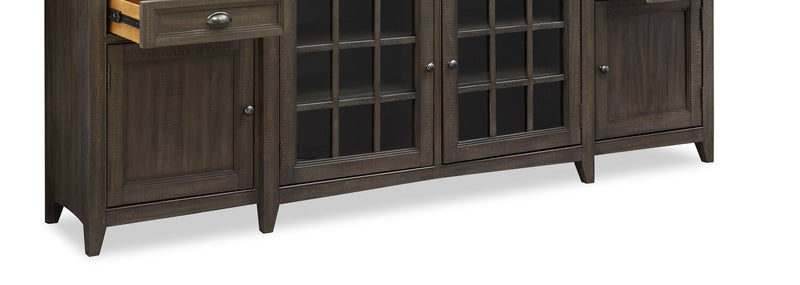 Wesley 90\" Traditional TV Stand with Storage and Cable Management for TVs up to 95\" - Graphite