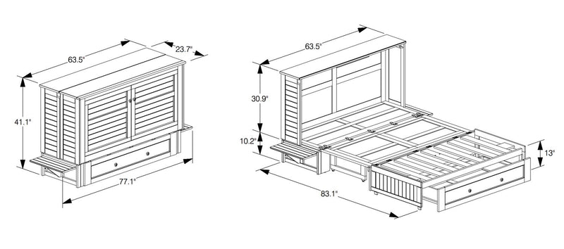 Parker Cabinet Bed - Brown
