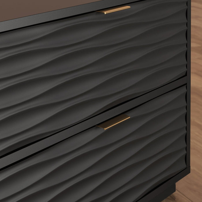 Reese 24” Modern 2-Drawer Cabinet - Black 