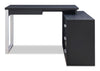 Owen 55\" Reversible Corner Office Desk with 4-Drawers & Cubbies – Black