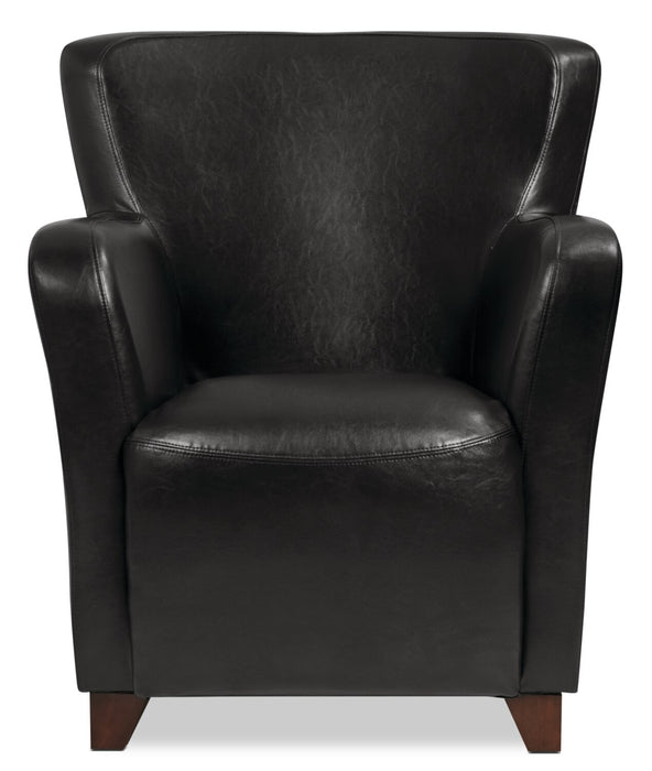 Zello Faux Leather Accent Chair - Black