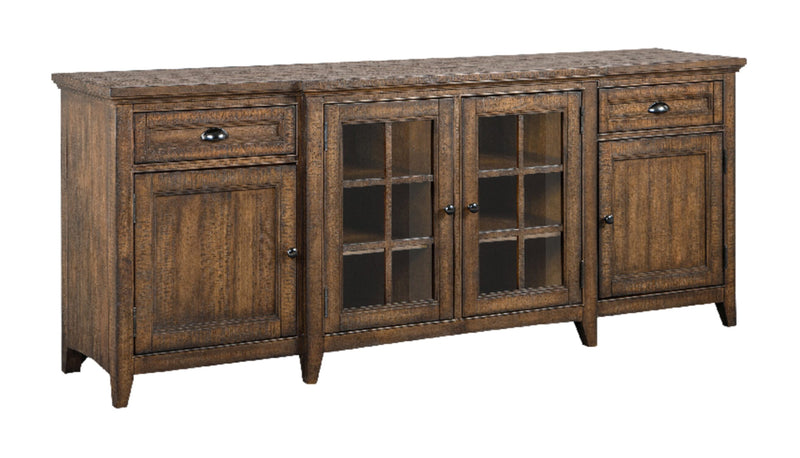 Wesley 80\" Traditional TV Stand with Storage and Cable Management for TVs up to 85\" - Toasted Nutmeg