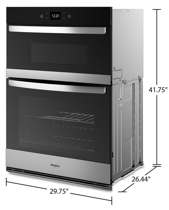Whirlpool 30\" 6.4 Cu. Ft. Electric Combination Wall Oven with Air Fry - Fingerprint Resistant Stainl… 