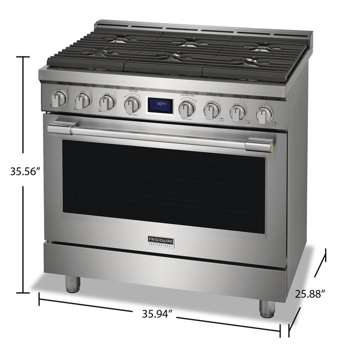 Frigidaire Professional 4.4 Cu. Ft. Gas Range With True Convection and Six Burner Cooktop - Smudge-P… 