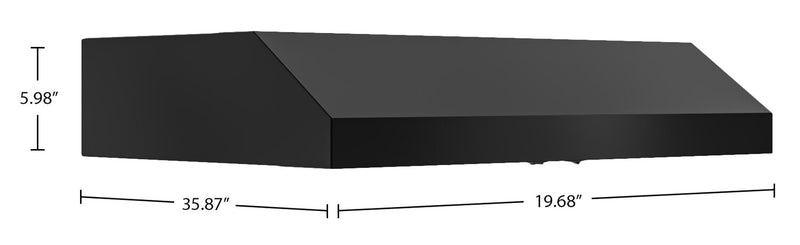 Broan GLA1 Series 36\" Under-Cabinet Range Hood – Black - GLA1363BL