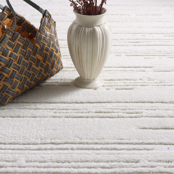 Riley Cream Abstract Area Rug - 5'7\" x 7'3\"