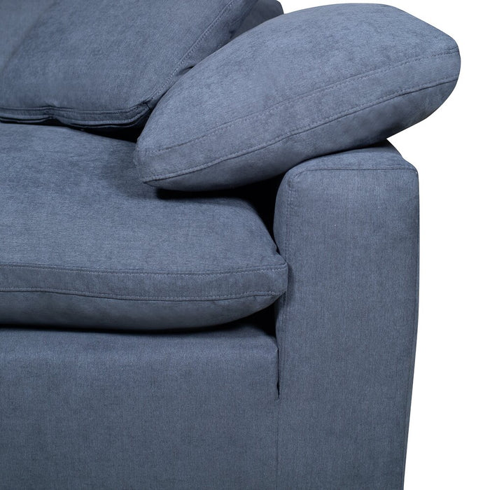Eclipse 5-Piece Linen-Look Fabric Modular Sectional with Ottoman - Navy