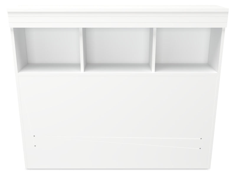 Riley Twin Mates Bed with Bookcase Headboard - White