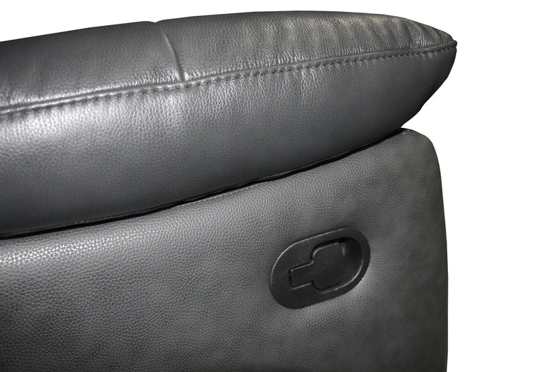Cornell 40.16\" Top-Grain Genuine Leather Reclining Chair - Grey