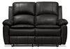 Chandler 60\" Leather-Look Fabric Power Reclining Loveseat - Grey 