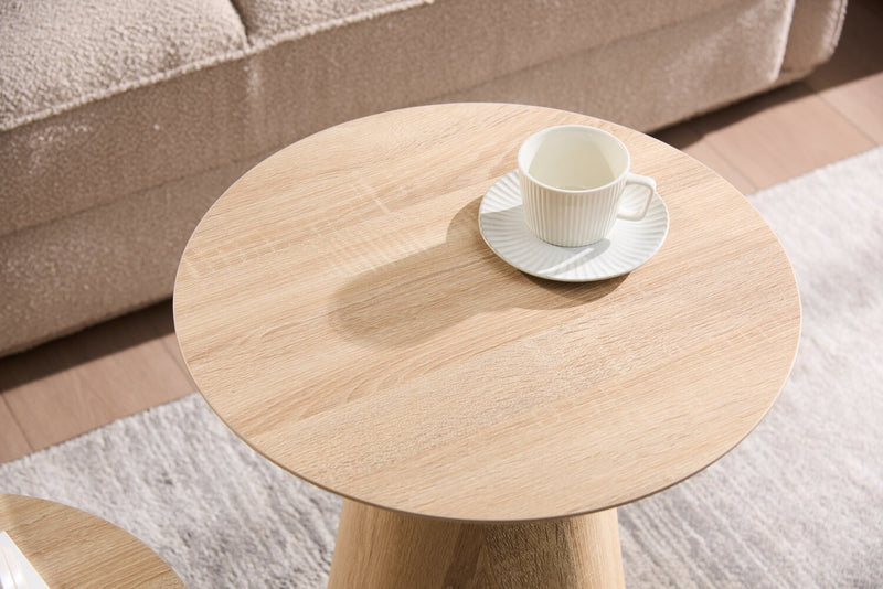 Sloane 19.5\" 2-Piece Round Accent Table – Weathered White 