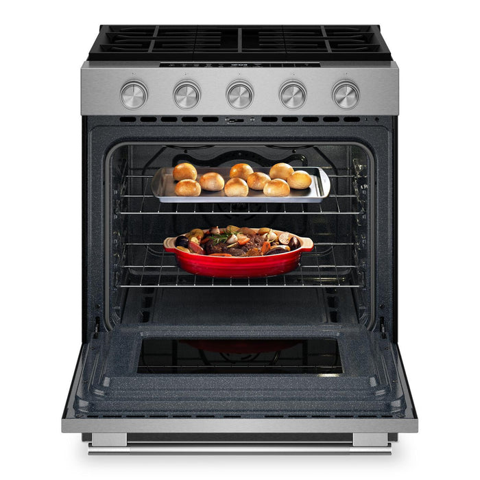 KitchenAid 30\" 5.0 Cu. Ft. Smart Slide-in Gas Range with Convection Modes - Stainless Steel - KSGS330SPS