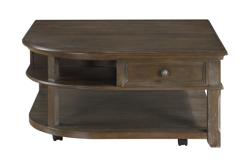 Weston 38” Traditional Lift Top Coffee Table with Storage and Casters - Brown Elm