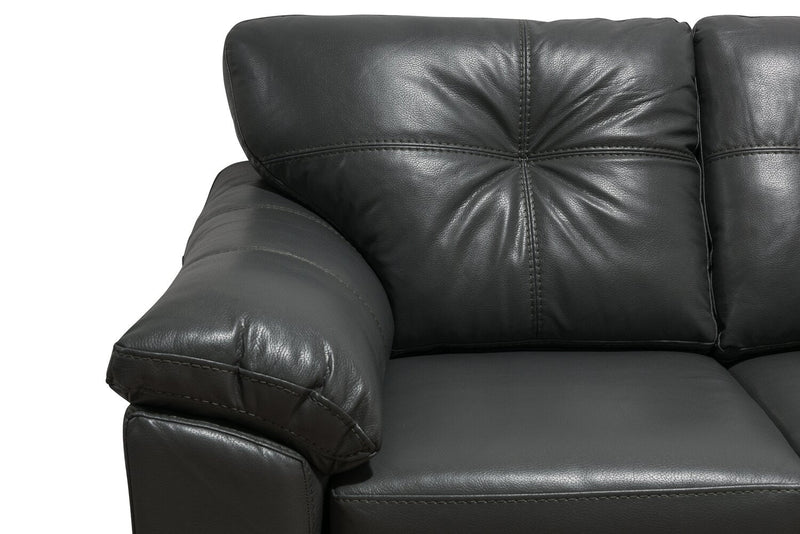 Made in Canada Addison 2-Piece Right-Facing Leather-Look Fabric Sectional with Removable Seat Cushions - Grey 