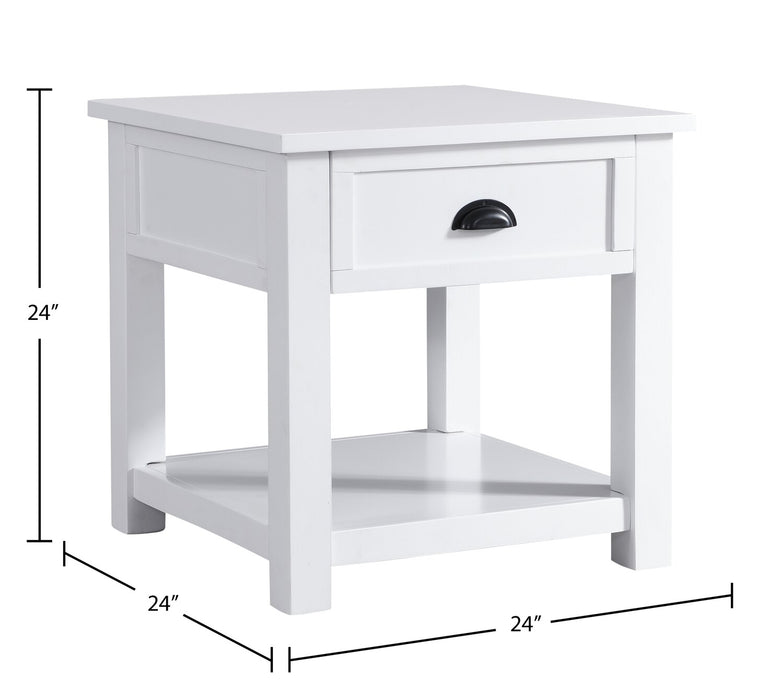 Centennial 24\" Modern End Table with Storage and Shelf - White