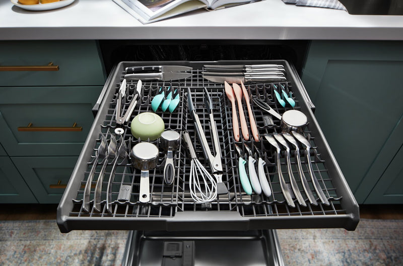 Whirlpool 24\" 51 dBA Built-In Top-Control Dishwasher with Third Rack - Fingerprint Resistant Stainle… 