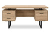 Winslow 60\" Desk with 3-Drawers - Black