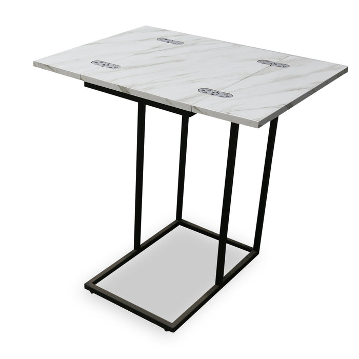 Pia Foldable Chairside Table - White