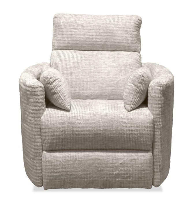 Remi 38\" Fabric Swivel Glider Reclining Chair – White