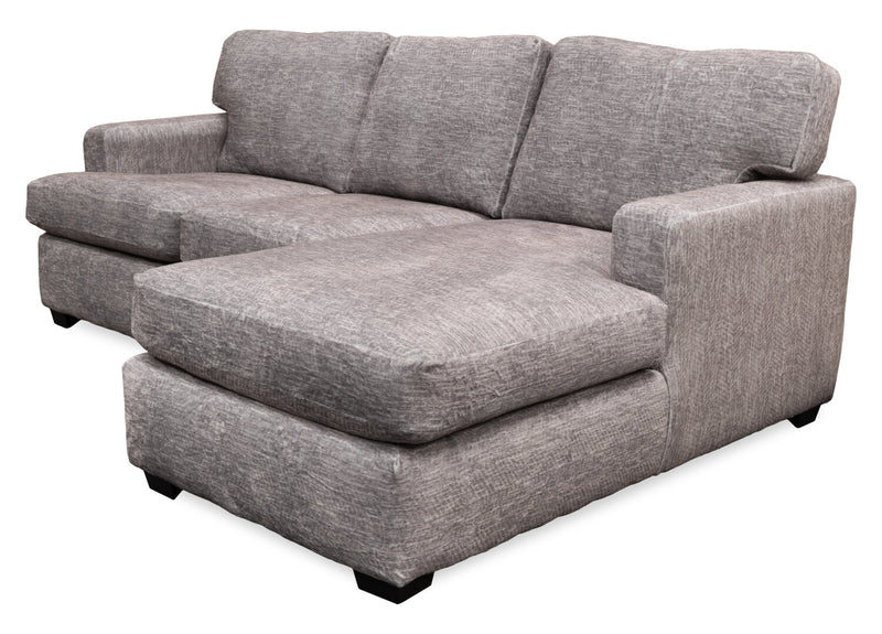 Made in Canada Luxe 2-Piece Right-Facing Fabric Sectional with Removable Cushions - Zaftig Dove Grey