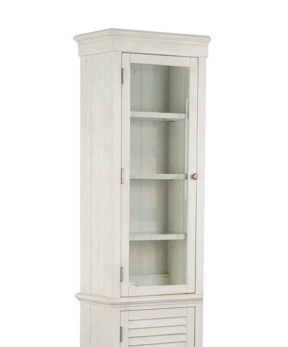 Baron 22” Rustic Pine Pier with Storage and Cable Management - Alabaster