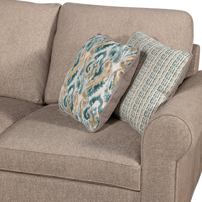 Haven 4-Piece Chenille Left-Facing Sleeper Sectional - Taupe