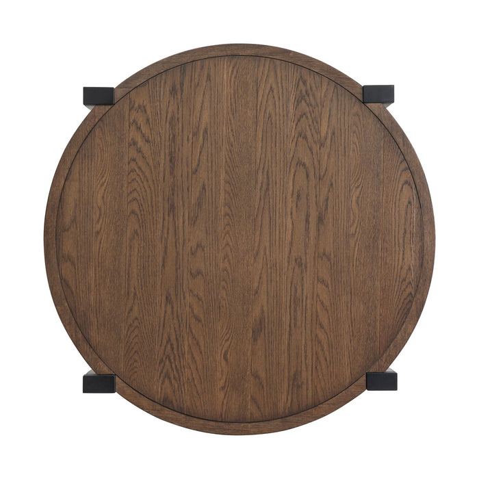 Gordon 38” Round Solid Wood Coffee Table - Brown