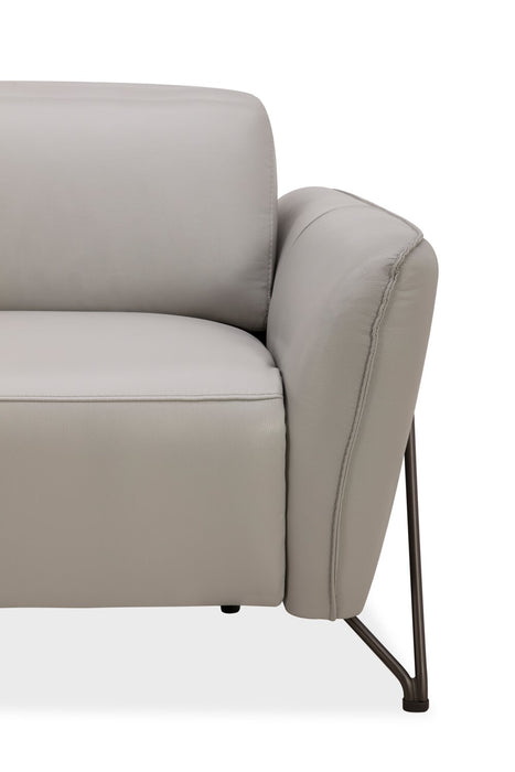 Riviera Top-Grain Genuine Leather Power Reclining Sofa - Light Grey