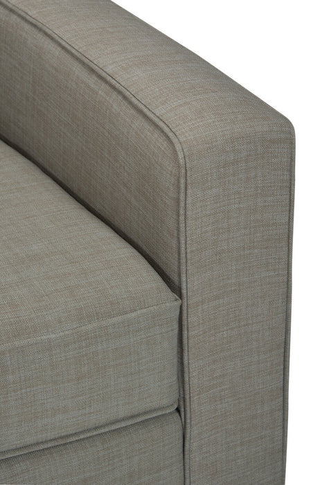 Made in Canada Sawyer 35\" Linen-Look Fabric Chair with Reversible Cushions and Track Arms - Light Grey 