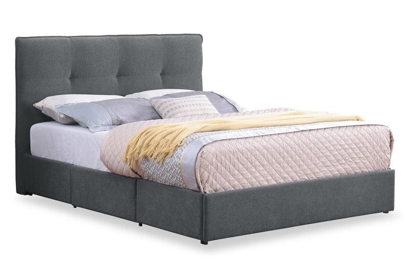 Amos Charcoal Tufted Fabric Headboard - Full