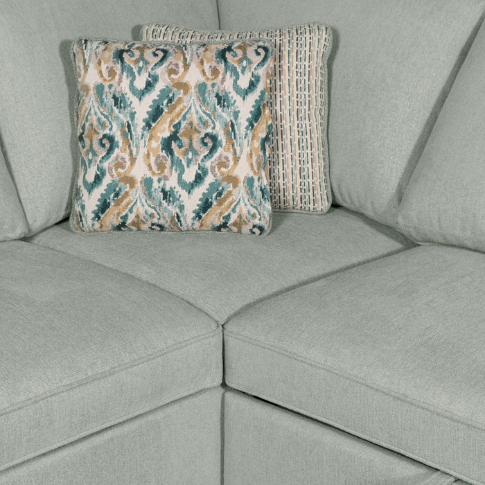 Scott Living Haven 3-Piece Right-Facing Chenille Fabric Sleeper Sectional with Storage Chaise - Seafoam Blue 