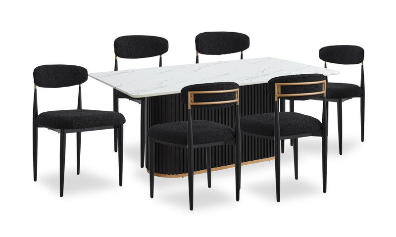 Capri 7-Piece Dining Set - Black