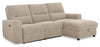 Meadow 2-Piece Right-Facing Taupe Chenille Fabric Power Reclining Sectional with Storage Chaise
