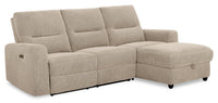 Meadow 2-Piece Right-Facing Chenille Fabric Power Reclining Sectional with Storage Chaise - Taupe