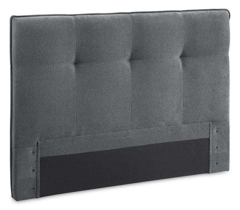Amos Charcoal Upholstered Storage Bed with Tufted Headboard - King