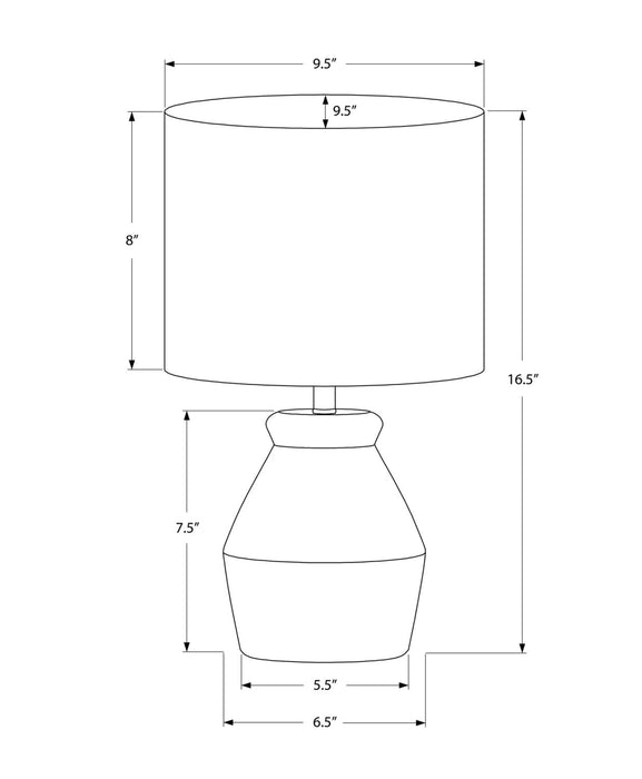 17\" Cream Ceramic Linen Drum Shade Table Lamp