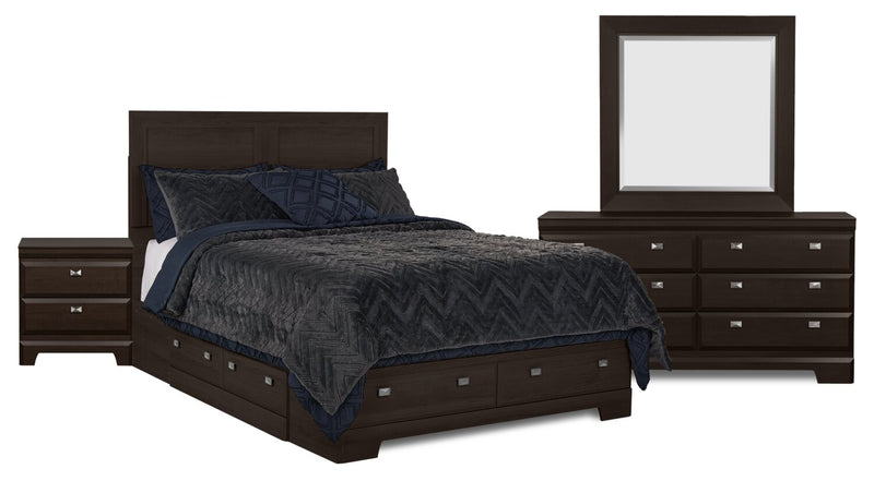 Yorkdale Brown 6-Piece Queen Panel Bedroom Package