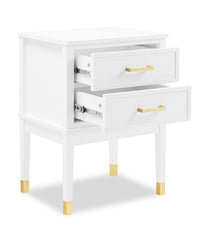 Alia Bedside 2-Drawer Nightstand with Gold Accent, 18