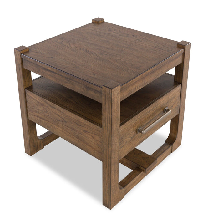 Gideon 24” Solid Wood Country-Style End Table - Brown