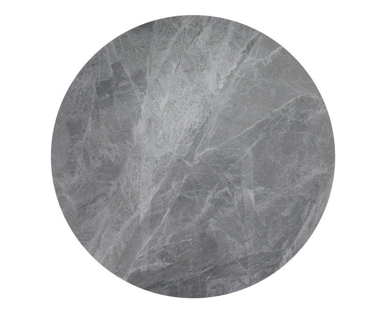 Luka Dining Table with Sintered Stone Top, Metal Base - 43.5\"W Round – White