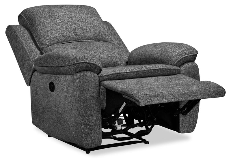 Chandler 37\" Chenille Fabric Power Reclining Chair - Grey 
