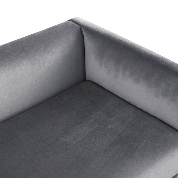 Cass 52\" Bench - Grey Velvet with Gold Legs