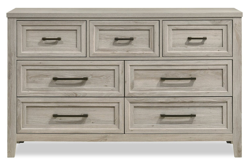 Lara Bedroom 7-Drawer Dresser, 60.6\"W x 38\"H - Antique Grey 