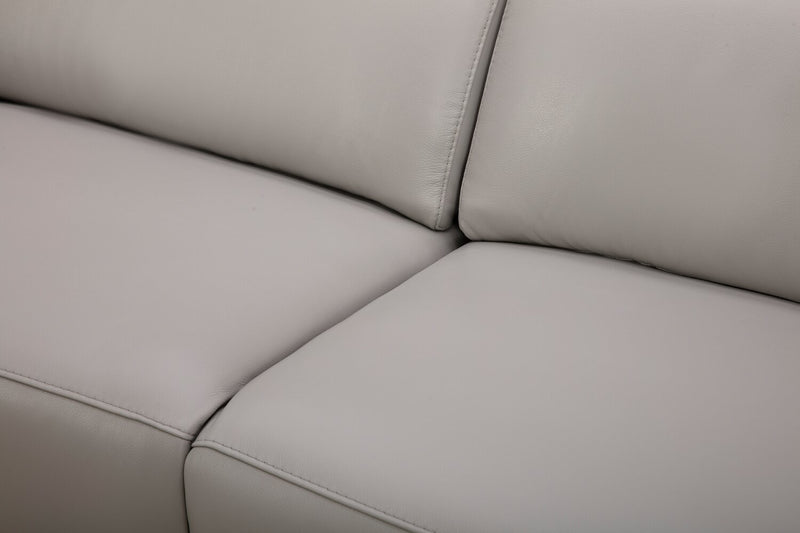 Riviera Top-Grain Genuine Leather Power Reclining Sofa - Light Grey