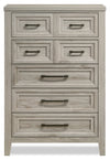 Lara Bedroom Chest of Drawers, 5-Drawer, 33.9\"W x 50.5\"H - Antique Grey 